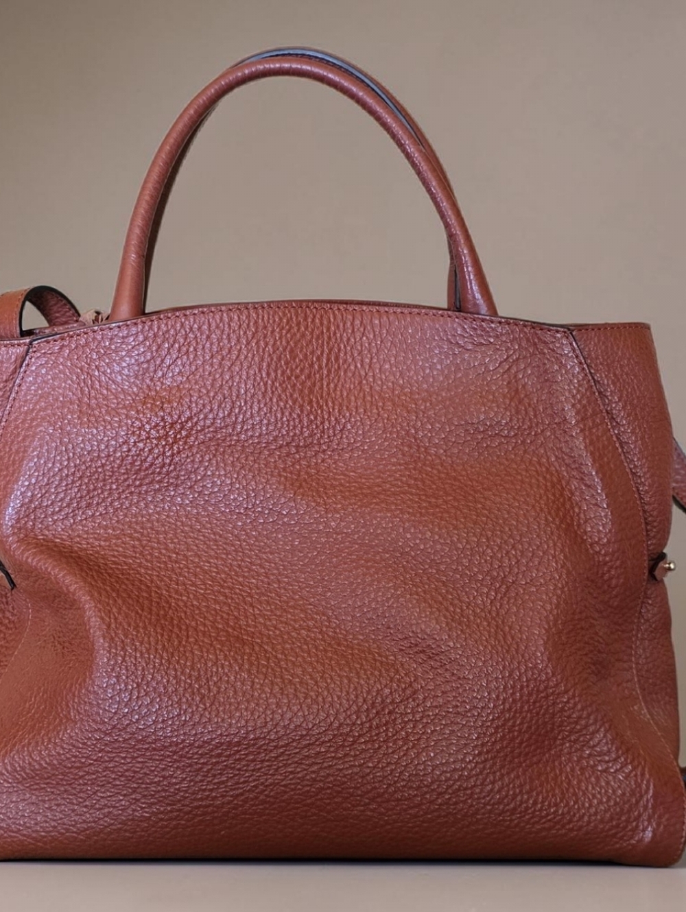Coccinelle Italian Leather Crossbody Bag Cognac Caramel - Picture 3 of 10